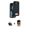 MARSİLYAN™- iPhone 11 Kılıf Vadi Klasik Serisi - Siyah Buffer Cam Ekran Koruyucu + Kamera Lens Koruma Cam - SF