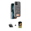 MARSİLYAN™- iPhone 11 Kılıf Vadi Klasik Serisi - Siyah Buffer Cam Ekran Koruyucu + Kamera Lens Koruma Cam - SF