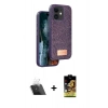 MARSİLYAN™- iPhone 11 Kılıf Vadi Klasik Serisi - Siyah Buffer Cam Ekran Koruyucu + Kamera Lens Koruma Cam - SF