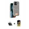 MARSİLYAN™- iPhone 11 Kılıf Vadi Klasik Serisi - Siyah Buffer Cam Ekran Koruyucu + Kamera Lens Koruma Cam - SF