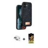 MARSİLYAN™- iPhone 11 Kılıf Vadi Klasik Serisi - Siyah Buffer Cam Ekran Koruyucu + Pers Alüminyum Kamera Lens - YL