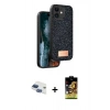 MARSİLYAN™- iPhone 11 Kılıf Vadi Klasik Serisi - Siyah Buffer Cam Ekran Koruyucu + Pers Alüminyum Kamera Lens - LT