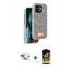 MARSİLYAN™- iPhone 11 Kılıf Vadi Klasik Serisi - Siyah Buffer Cam Ekran Koruyucu + Pers Alüminyum Kamera Lens - YL