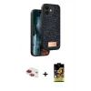 MARSİLYAN™- iPhone 11 Kılıf Vadi Klasik Serisi - Siyah Buffer Cam Ekran Koruyucu + Pers Alüminyum Kamera Lens - KI