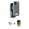 MARSİLYAN™- iPhone 11 Kılıf Vadi Klasik Serisi - Siyah Buffer Cam Ekran Koruyucu + Pers Alüminyum Kamera Lens - GI