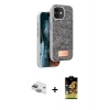 MARSİLYAN™- iPhone 11 Kılıf Vadi Klasik Serisi - Siyah Buffer Cam Ekran Koruyucu + Pers Alüminyum Kamera Lens - YL