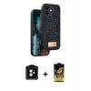 MARSİLYAN™- iPhone 11 Kılıf Vadi Klasik Serisi - Siyah Buffer Cam Ekran Koruyucu + PVD Metal Kamera Lens - TU