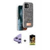 MARSİLYAN™- iPhone 11 Kılıf Vadi Klasik Serisi - Siyah Buffer Cam Ekran Koruyucu + Raze Metal Kamera Lens - MR