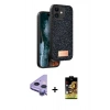 MARSİLYAN™- iPhone 11 Kılıf Vadi Klasik Serisi - Siyah Buffer Cam Ekran Koruyucu + Raze Metal Kamera Lens - MR