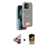 MARSİLYAN™- iPhone 11 Kılıf Vadi Klasik Serisi - Siyah Buffer Cam Ekran Koruyucu + Raze Metal Kamera Lens - SH