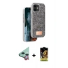 MARSİLYAN™- iPhone 11 Kılıf Vadi Klasik Serisi - Siyah Buffer Cam Ekran Koruyucu + Raze Metal Kamera Lens - KI