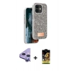 MARSİLYAN™- iPhone 11 Kılıf Vadi Klasik Serisi - Siyah Buffer Cam Ekran Koruyucu + Raze Metal Kamera Lens - MR