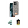 MARSİLYAN™- iPhone 11 Kılıf Vadi Klasik Serisi - Siyah Buffer Cam Ekran Koruyucu + Raze Metal Kamera Lens - MI