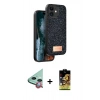 MARSİLYAN™- iPhone 11 Kılıf Vadi Klasik Serisi - Siyah Buffer Cam Ekran Koruyucu + Raze Metal Kamera Lens - KI
