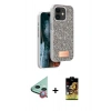 MARSİLYAN™- iPhone 11 Kılıf Vadi Klasik Serisi - Siyah Buffer Cam Ekran Koruyucu + Raze Metal Kamera Lens - KI