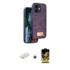 MARSİLYAN™- iPhone 11 Kılıf Vadi Klasik Serisi - Siyah Buffer Cam Ekran Koruyucu + Renkli Kamera Lens Koruma Cam - SI