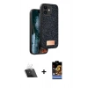 MARSİLYAN™- iPhone 11 Kılıf Vadi Klasik Serisi - Siyah Buffer Hayalet Cam Ekran Koruyucu + Kamera Lens Koruma Cam - SF
