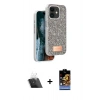 MARSİLYAN™- iPhone 11 Kılıf Vadi Klasik Serisi - Siyah Buffer Hayalet Cam Ekran Koruyucu + Kamera Lens Koruma Cam - SF