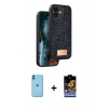 MARSİLYAN™- iPhone 11 Kılıf Vadi Klasik Serisi - Siyah Buffer Hayalet Cam Ekran Koruyucu + Neon Fosforlu Kamera Lens - MI