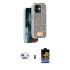 MARSİLYAN™- iPhone 11 Kılıf Vadi Klasik Serisi - Siyah Buffer Hayalet Cam Ekran Koruyucu + Pers Alüminyum Kamera Lens - GI