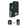 MARSİLYAN™- iPhone 11 Kılıf Vadi Klasik Serisi - Siyah Buffer Hayalet Cam Ekran Koruyucu + PVD Metal Kamera Lens - MI