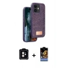 MARSİLYAN™- iPhone 11 Kılıf Vadi Klasik Serisi - Siyah Buffer Hayalet Cam Ekran Koruyucu + PVD Metal Kamera Lens - TU