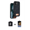 MARSİLYAN™- iPhone 11 Kılıf Vadi Klasik Serisi - Siyah Buffer Hayalet Cam Ekran Koruyucu + PVD Metal Kamera Lens - TU
