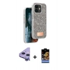 MARSİLYAN™- iPhone 11 Kılıf Vadi Klasik Serisi - Siyah Buffer Hayalet Cam Ekran Koruyucu + Raze Metal Kamera Lens - MR