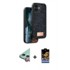 MARSİLYAN™- iPhone 11 Kılıf Vadi Klasik Serisi - Siyah Buffer Hayalet Cam Ekran Koruyucu + Raze Metal Kamera Lens - KI