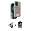 MARSİLYAN™- iPhone 11 Kılıf Vadi Klasik Serisi - Siyah Buffer Hayalet Cam Ekran Koruyucu + Raze Metal Kamera Lens - SH