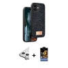 MARSİLYAN™- iPhone 11 Kılıf Vadi Klasik Serisi - Siyah Buffer Hayalet Cam Ekran Koruyucu + Raze Metal Kamera Lens - GS