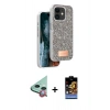 MARSİLYAN™- iPhone 11 Kılıf Vadi Klasik Serisi - Siyah Buffer Hayalet Cam Ekran Koruyucu + Raze Metal Kamera Lens - KI