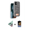 MARSİLYAN™- iPhone 11 Kılıf Vadi Klasik Serisi - Siyah Buffer Hayalet Cam Ekran Koruyucu + Raze Metal Kamera Lens - KI