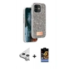 MARSİLYAN™- iPhone 11 Kılıf Vadi Klasik Serisi - Siyah Buffer Hayalet Cam Ekran Koruyucu + Raze Metal Kamera Lens - GS