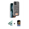 MARSİLYAN™- iPhone 11 Kılıf Vadi Klasik Serisi - Siyah Buffer Hayalet Cam Ekran Koruyucu + Raze Metal Kamera Lens - MI