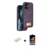 MARSİLYAN™- iPhone 11 Kılıf Vadi Klasik Serisi - Siyah Buffer Hayalet Cam Ekran Koruyucu + Renkli Kamera Lens Koruma Cam - SI