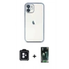 MARSİLYAN™- iPhone 11 Kılıf Vadi Minimal - Şeffaf 360 Full Body Arka Koruyucu + PVD Metal Kamera Lens - MI