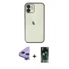 MARSİLYAN™- iPhone 11 Kılıf Vadi Minimal - Şeffaf 360 Full Body Arka Koruyucu + Raze Metal Kamera Lens - MR
