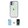 MARSİLYAN™- iPhone 11 Kılıf Vadi Minimal - Şeffaf 360 Full Body Arka Koruyucu + Neon Fosforlu Kamera Lens - TU