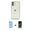 MARSİLYAN™- iPhone 11 Kılıf Vadi Minimal - Şeffaf 360 Full Body Arka Koruyucu + Neon Fosforlu Kamera Lens - TU