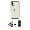 MARSİLYAN™- iPhone 11 Kılıf Vadi Minimal - Şeffaf 360 Full Body Arka Koruyucu + Raze Metal Kamera Lens - SH