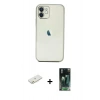 MARSİLYAN™- iPhone 11 Kılıf Vadi Minimal - Şeffaf 360 Full Body Arka Koruyucu + Renkli Kamera Lens Koruma Cam - TU