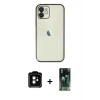 MARSİLYAN™- iPhone 11 Kılıf Vadi Minimal - Şeffaf 360 Full Body Arka Koruyucu + PVD Metal Kamera Lens - TU
