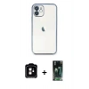 MARSİLYAN™- iPhone 11 Kılıf Vadi Minimal - Şeffaf 360 Full Body Arka Koruyucu + PVD Metal Kamera Lens - TU