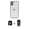 MARSİLYAN™- iPhone 11 Kılıf Vadi Minimal - Şeffaf 360 Full Body Arka Koruyucu + PVD Metal Kamera Lens - TU