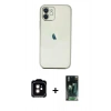 MARSİLYAN™- iPhone 11 Kılıf Vadi Minimal - Şeffaf 360 Full Body Arka Koruyucu + PVD Metal Kamera Lens - TU