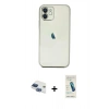 MARSİLYAN™- iPhone 11 Kılıf Vadi Minimal - Şeffaf Pasifik Cam Ekran Koruyucu + Pers Alüminyum Kamera Lens - LT