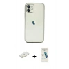 MARSİLYAN™- iPhone 11 Kılıf Vadi Minimal - Şeffaf Pasifik Cam Ekran Koruyucu + Renkli Kamera Lens Koruma Cam - TU