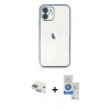 MARSİLYAN™- iPhone 11 Kılıf Vadi Minimal - Şeffaf Royal Nano Ekran Koruyucu + Pers Alüminyum Kamera Lens - GD
