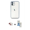 MARSİLYAN™- iPhone 11 Kılıf Vadi Minimal - Şeffaf Royal Nano Ekran Koruyucu + Pers Alüminyum Kamera Lens - KI